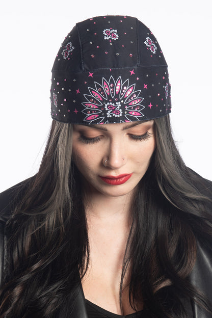 Pink Paisley w/Gems Soaker Full-Head Wrap