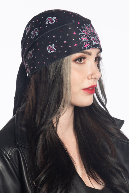 Pink Paisley w/Gems Soaker Full-Head Wrap