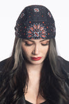 Orange Paisley w/Gems Soaker Full-Head Wrap
