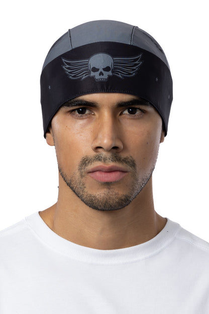 Skull w/Wings Soaker Full-Head Wrap