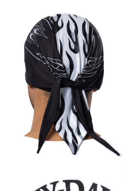 Skull w/Flames Soaker Full-Head Wrap