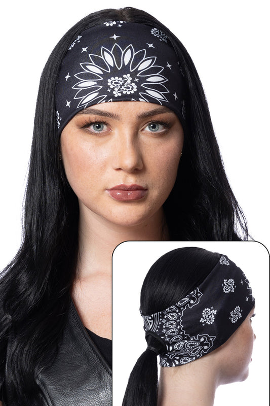 Black Paisley(No Gems) Ponytail EZ Bandz