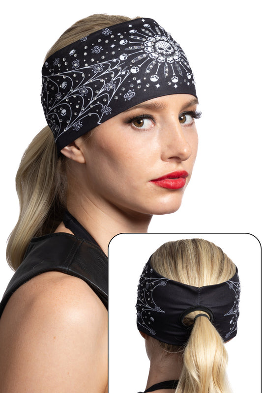 Skull Paisley w/Gems Ponytail EZ Bandz