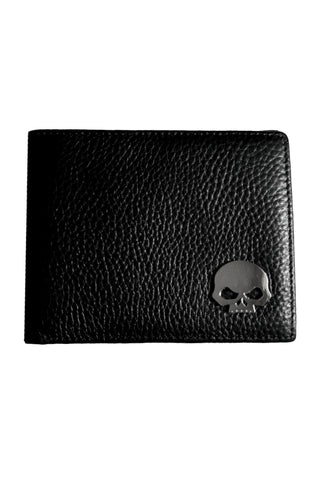 4 Inch Chrome HG Skull Full Grain Leather Wallet