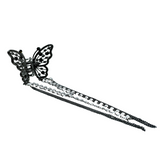 1" Black Bling Butterfly Jaw Clip Pack of 2