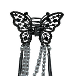 1" Black Bling Butterfly Jaw Clip Pack of 2