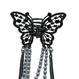1" Black Bling Butterfly Jaw Clip Pack of 2