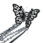 1" Black Bling Butterfly Jaw Clip Pack of 2