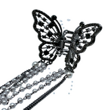 1" Black Bling Butterfly Jaw Clip Pack of 2