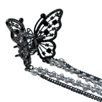 1" Black Bling Butterfly Jaw Clip Pack of 2