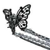 1" Black Bling Butterfly Jaw Clip Pack of 2