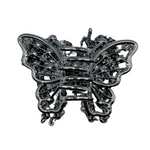 1" Black Bling Butterfly Jaw Clip Pack of 2