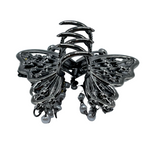 1" Black Bling Butterfly Jaw Clip Pack of 2