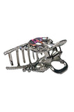 2" Silver Clear Crystal Butterfly Jaw Clip