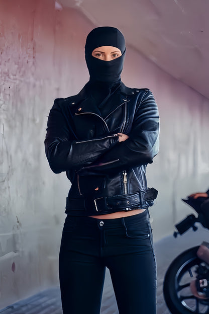 Solid Black Multi-Functional Balaclava Winter Weight