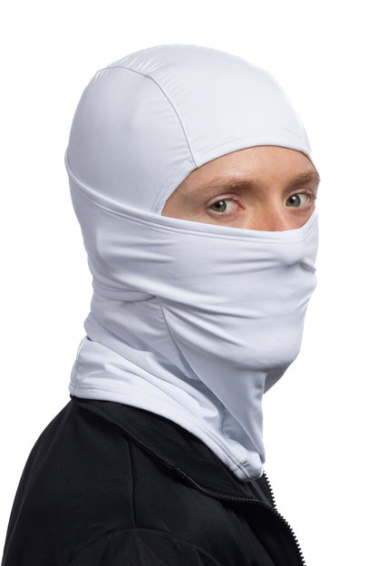 Solid White Multi-Functional Balaclava Winter Weight
