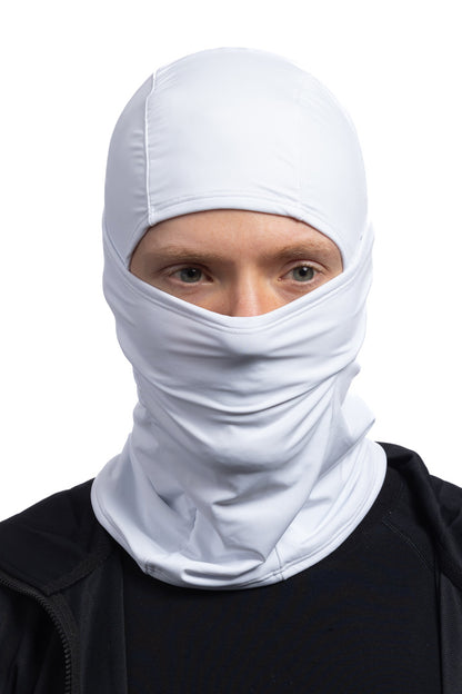 Solid White Multi-Functional Balaclava Winter Weight