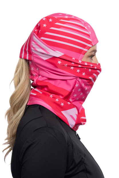 Pink Patriotic Multi-Functional Balaclava Winter Weight