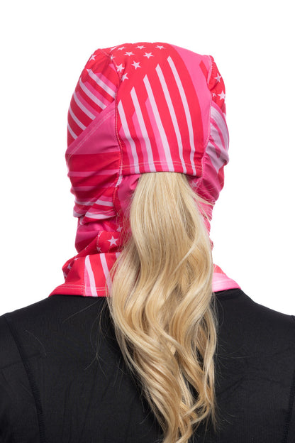 Pink Patriotic Multi-Functional Balaclava Winter Weight
