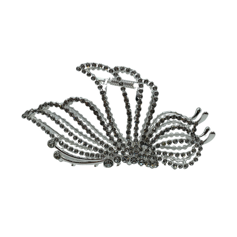 3.75" Silver Bling Butterfly Jaw Clip Pack of 2