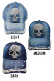Bling Skull Denim Cap