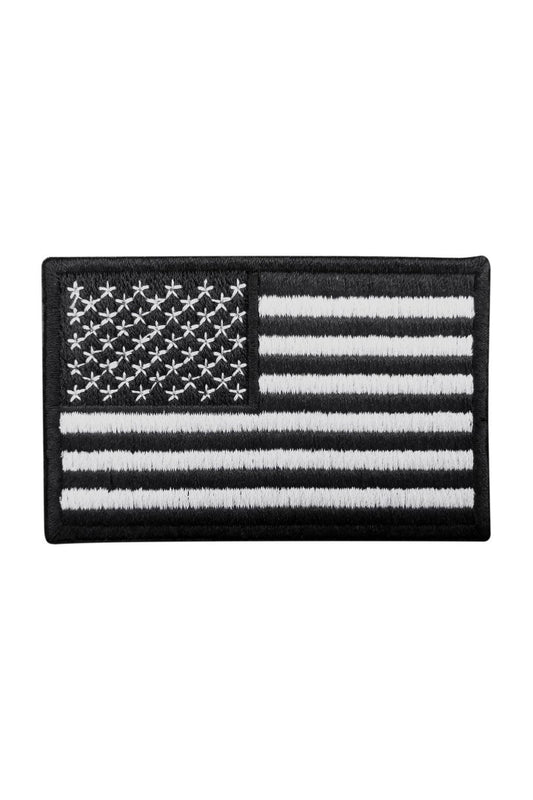 American Flag Black & White Patch