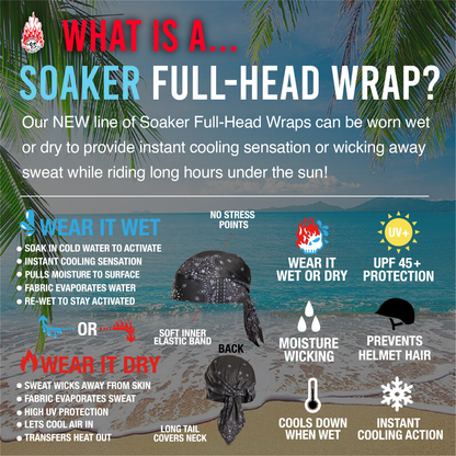 Solid Black Soaker Full-Head Wrap