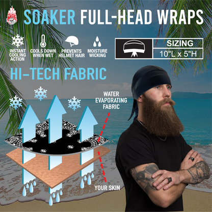 Solid Black Soaker Full-Head Wrap