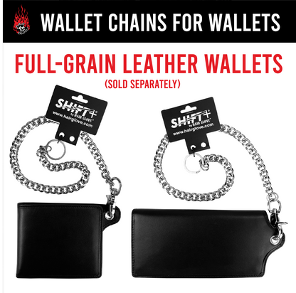 28" Matte Stainless Steel Herringbone Wallet Chain