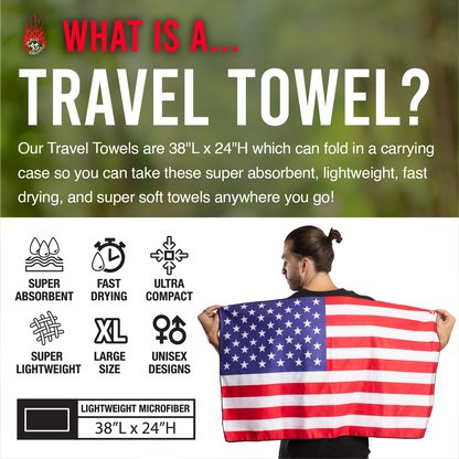 American Flag Travel Towel