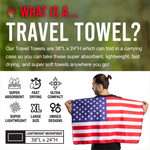 B&W American Flag Travel Towel