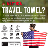 B&W American Flag Travel Towel