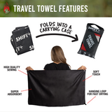 B&W American Flag Travel Towel