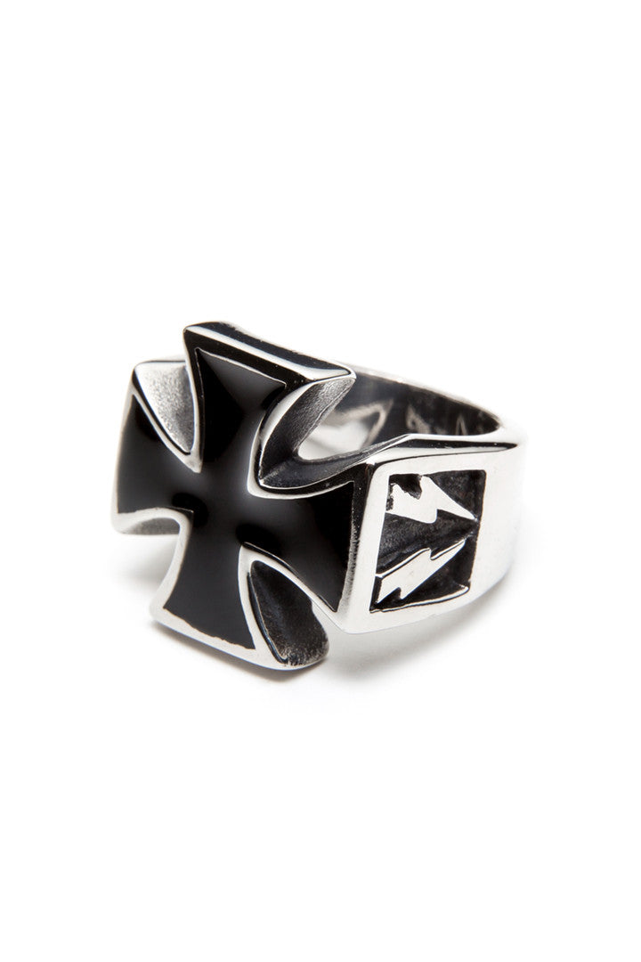  - Stainless Steel Ring - Iron Cross with Bolts Ring - 1