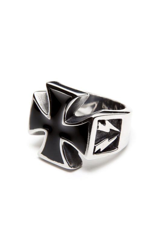  - Stainless Steel Ring - Iron Cross with Bolts Ring - 1