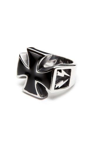  - Stainless Steel Ring - Iron Cross with Bolts Ring - 1