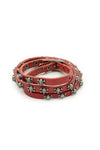 Red - Bracelet - Triple Wrap Skulls Bracelet - 5