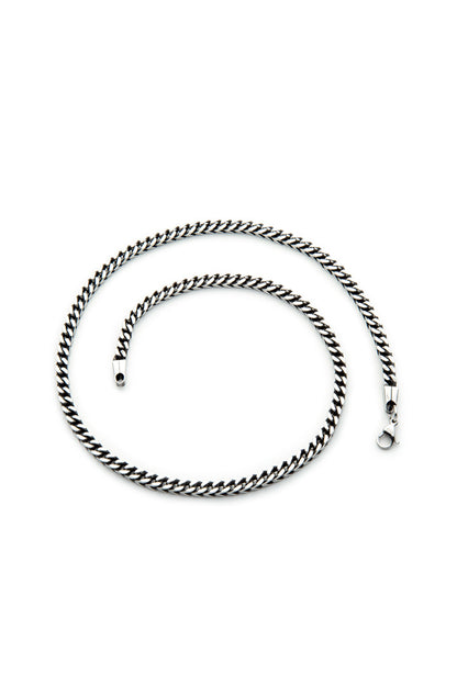  - Necklace - Antique Silver Box Square Necklace - 4