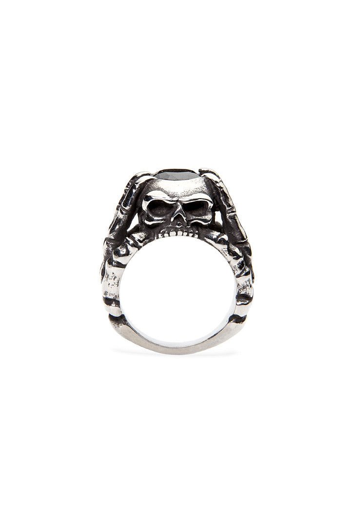  - Stainless Steel Ring - Black Zircon Skull Claws Ring - 2