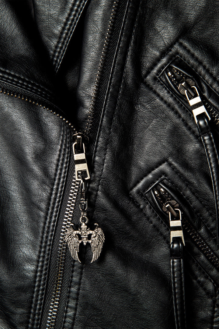  - Jacket Zipper Pull - Angel Wing Fleur-De-Lis Stone Zipper Pull - 2