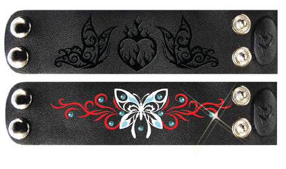 1.25" Set Debossed Heart & Tribal Butterfly - Original Hair Glove®