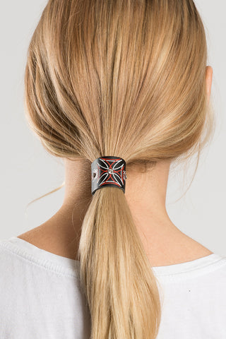 1.25" Iron Cross Pin Stripe & Crystals - Original Hair Glove®