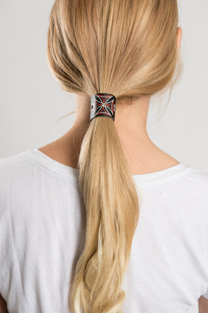 1.25" Iron Cross Pin Stripe & Crystals - Original Hair Glove®