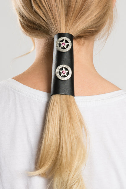 Pewter Star Concho w/Pink Gems - Original Hair Glove®