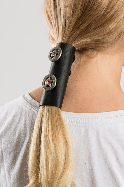 Pewter Star Concho w/Pink Gems - Original Hair Glove®