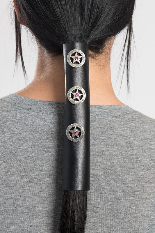 Pewter Star Concho w/Pink Gems - Original Hair Glove®