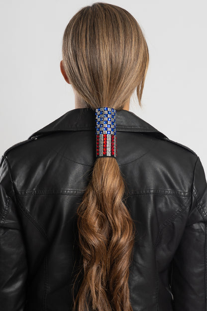 Super Bling USA Flag-Black Suede - Original Hair Glove®