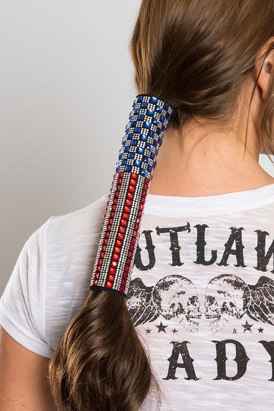 Super Bling USA Flag-Black Suede - Original Hair Glove®