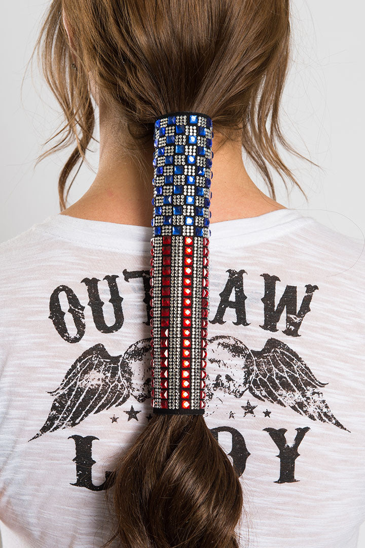 Super Bling USA Flag-Black Suede - Original Hair Glove®