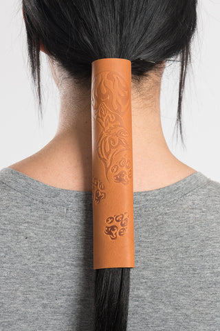 Tribal Debossed Lone Wolf (Brown) - Original Hair Glove®
